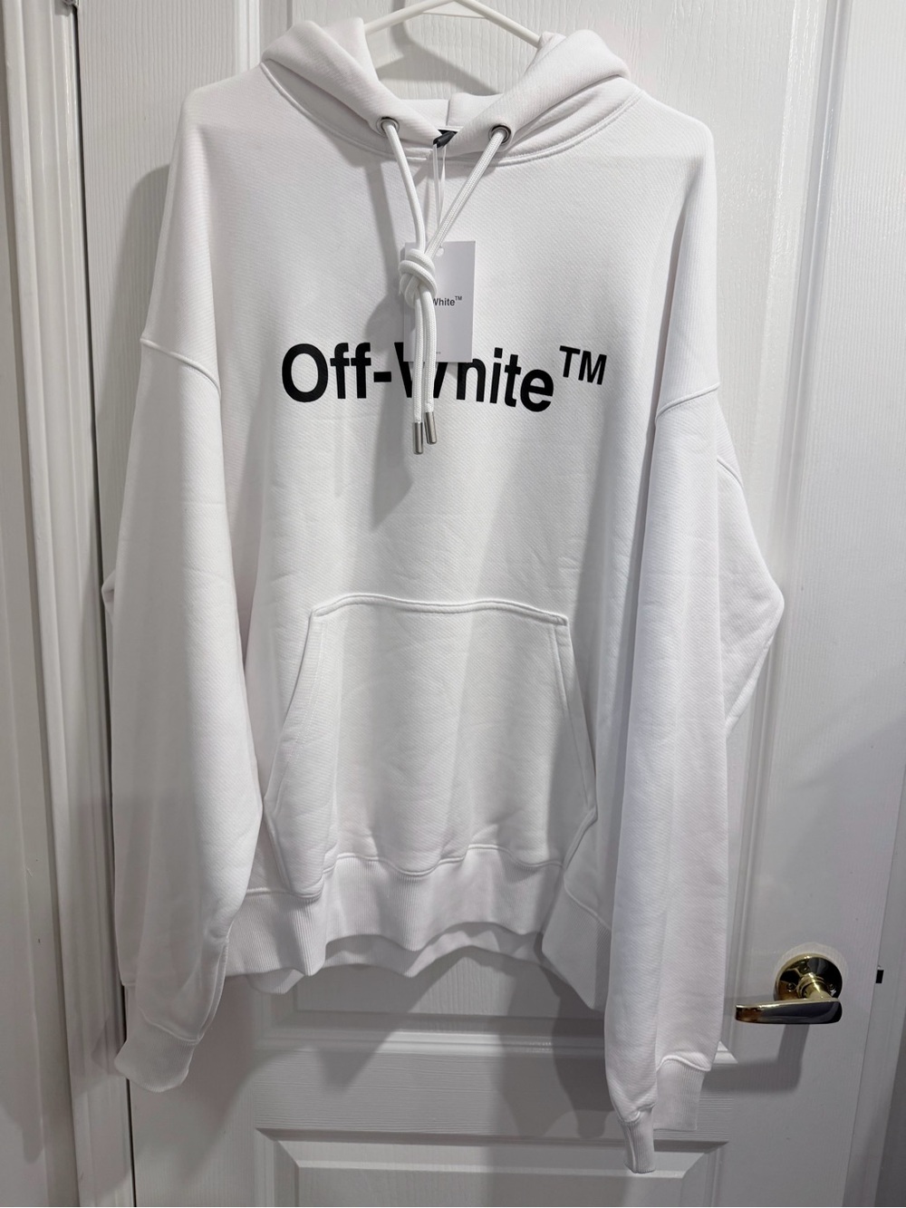 Off-White White Crewneck Logo Hoodie